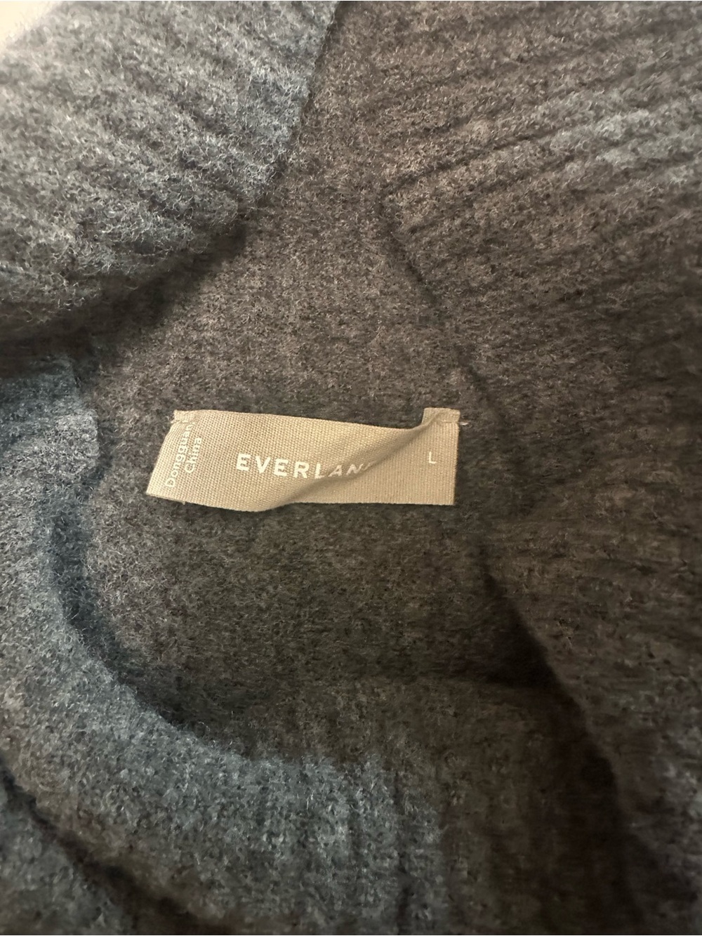 Everlane the Cozy Stretch Turtleneck Sweater Dress Grey wool blend L - Picture 5 of 7